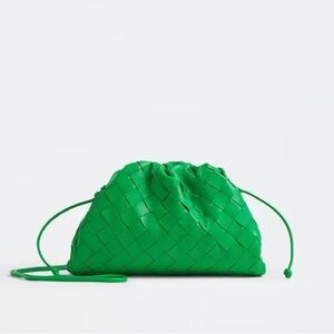 Authentic Bottega Veneta Intrecciato mini pouch clutch parakeet